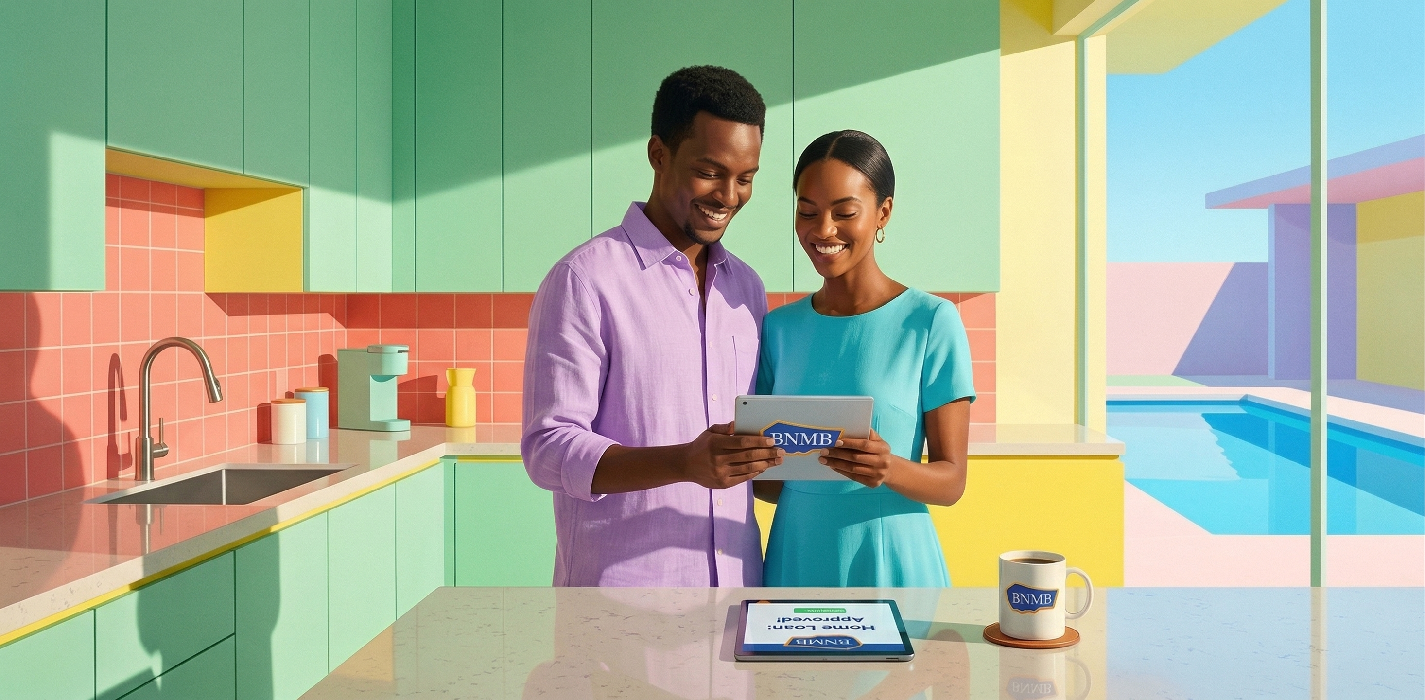 Personal banking lifestyle scene